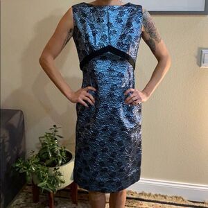 HOLIDAY DRESS VTG 1950’s Metallic cocktail dress